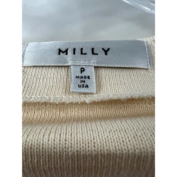 Milly Women's Blue Cream Striped Cotton Boat Neck Long Sleeve Tunic Top Size P - Picture 4 of 9